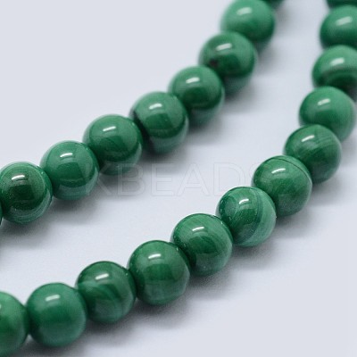 Natural Malachite Beads Strands G-F571-27AB1-10mm-1