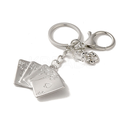 Alloy Playing Card Keychains KEYC-A013-01A-01-1
