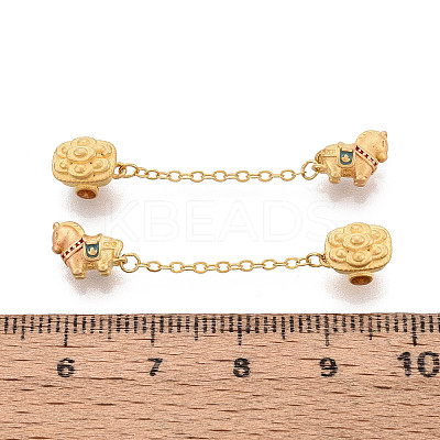 925 Sterling Silver Steel Blue Enamel Beads with Chain STER-T008-65G-1