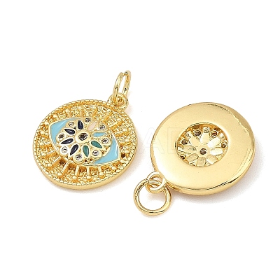 Brass Micro Pave Clear Cubic Zirconia Pendants CU-T001-04G-1