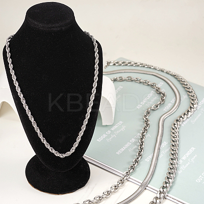 6Pcs 6 Styles Stainless Steel Cable & Snake & Rope & Box Chain Necklaces Set for Men Women NJEW-TA0001-14-1