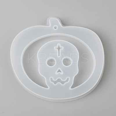 Halloween DIY Pumpkin Lampt with Skull Pendant Silicone Statue Molds DIY-P006-39-1