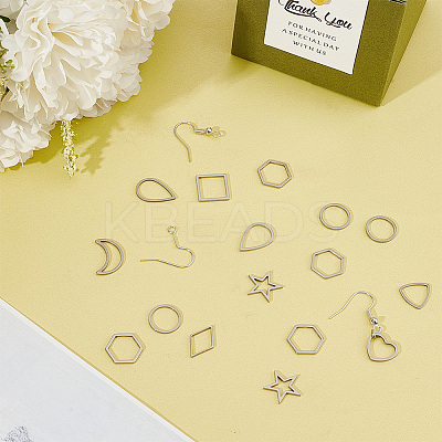 DIY 304 Stainless Steel Geometry Dangle Earrings Making Kit DIY-DR0001-37-1