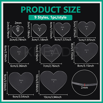9Pcs 9 Styles Acrylic Template DIY-BC0011-94-1