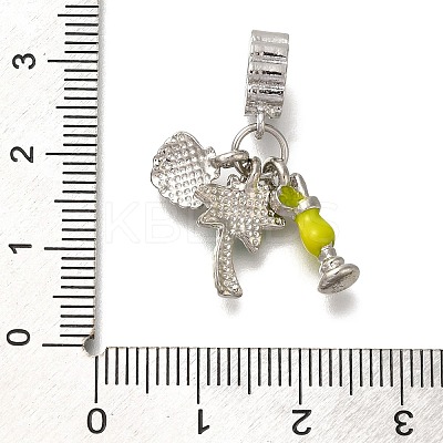 Rack Plating Alloy Rhinestone European Dangle Charms PALLOY-P307-18P-1