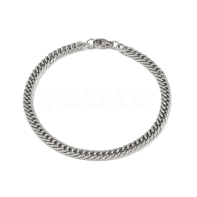 201 Stainless Steel Cuba Chian Bracelet for Men BJEW-B138-01P-1