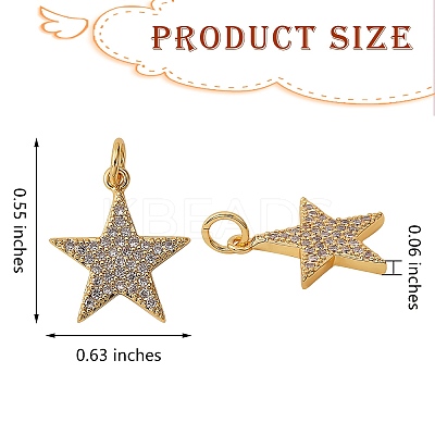 5Pcs Brass Micro Pave Clear Cubic Zirconia Charms ZIRC-SZ0002-64-1