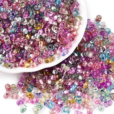 Baking Paint Transparent Glass Seed Beads SEED-N006-05-1