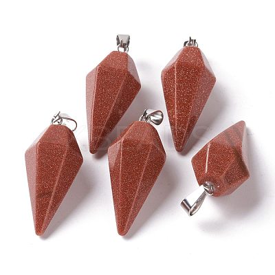 Faceted Cone Synthetic Goldstone Pendants G-I299-A02-1