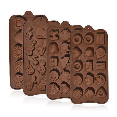 4Pcs 4 Styles Chocolate DIY Silicone Mold DIY-CJ0006-33-1