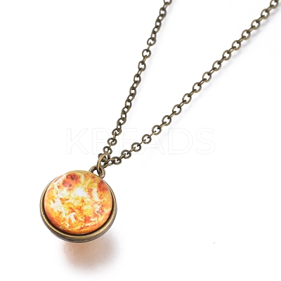 Glass Pendant Necklace NJEW-D281-B-04AB-1