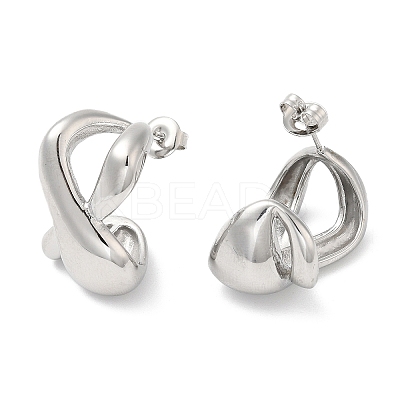 Non-Tarnish 304 Stainless Steel Twist Infinity Stud Earrings EJEW-I286-03P-1
