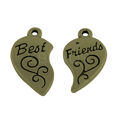 Tibetan Style Alloy Split Pendants TIBEP-5476-AB-LF-1