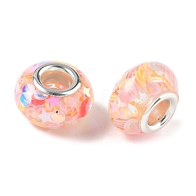 Transparent Resin Rondelle European Beads RESI-S023-13-1