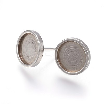 Tarnish Resistant 304 Stainless Steel Stud Earring Settings X-STAS-L219-02B-1