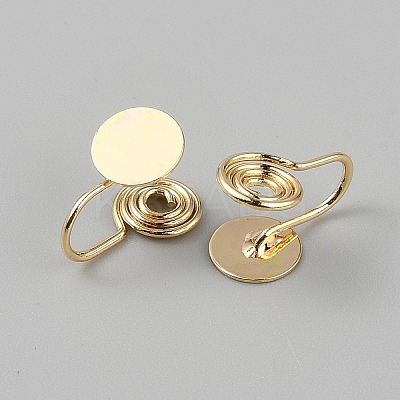 Brass Spiral Pad Ear Cuff Findings LS-EJEW-WH0033-23G-1