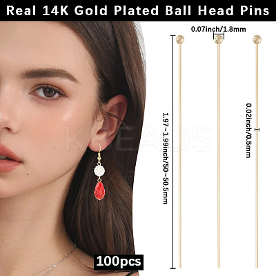 Brass Ball Head Pins KK-BBC0025-60A-1