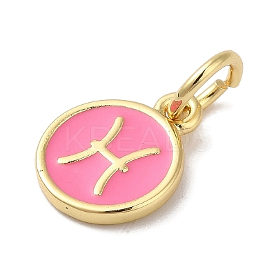 Real 18K Gold Plated Brass Enamel Charms KK-L216-001G-A04-1