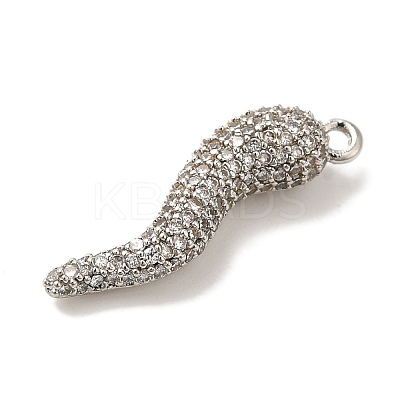 Rack Plating Brass Micro Pave Cubic Zirconia Pendant KK-A229-03D-P-1