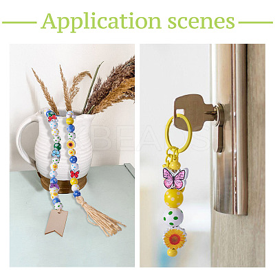 20 Styles Printed Wood Beads WOOD-TA0002-65-1