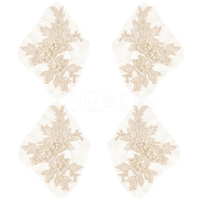 Flower Shape Polyester Embroidery Sew on Flower Appliques LS-DIY-WH20032-60A-1