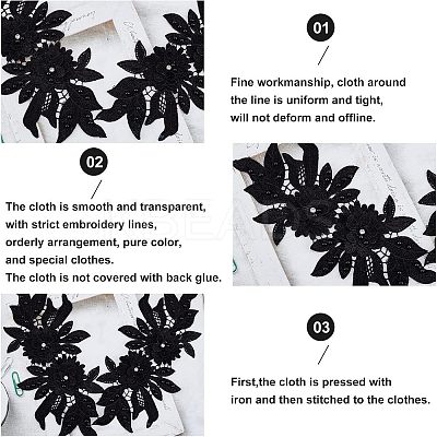 Polyester Embroidered Floral Lace Collar DIY-WH0326-47B-1