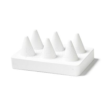 Rectangle Resin Ring Display Stands with 6 Cones Holder LS-ODIS-A012-02-1