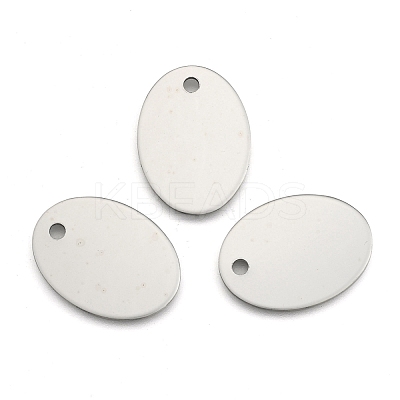 Tarnish Resistant 201 Stainless Steel Oval Stamping Blank Tag Pendants X-STAS-S031-04-1