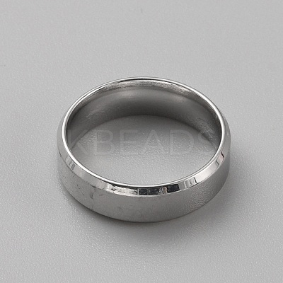 Stainless Steel Simple Plain Band Ring for Women RJEW-WH0015-04C-1