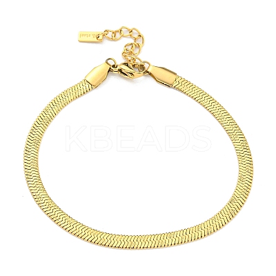 Ion Plating(IP) 304 Stainless Steel Herringbone Chain Bracelets for Women LS-BJEW-A017-01G-1