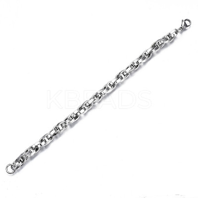Non-Tarnish 201 Stainless Steel Rope Chain Bracelet BJEW-S057-77-1
