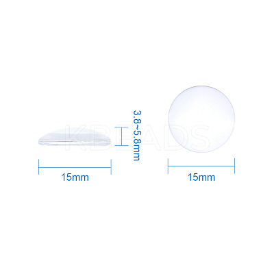 Clear Glass Cabochons GGLA-TA0001-01-15mm-1