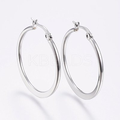 Tarnish Resistant 304 Stainless Steel Hoop Earrings EJEW-F105-21P-1
