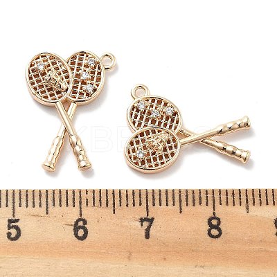 Rack Plating Brass Clear Cubic Zirconia Pendants KK-M102-16G-A-1