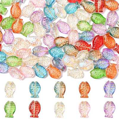80Pcs 10 Colors Electroplate and Golden Metal Enlaced Glass Beads EGLA-FS0001-57-1