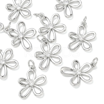 SHEGRACE Brass Micro Pave Clear Cubic Zirconia Pendants XGRQ3P283-630P-1