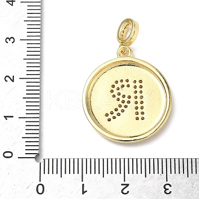 Brass Micro Pave Clear Cubic Zirconia Pendants KK-L253-17G-R-1