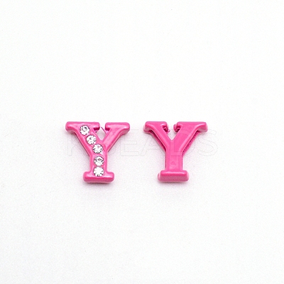 Rhinestone Slide Letter Charms RB-TAC0002-01Y-1