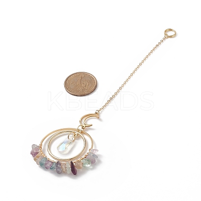 Glass Teardrop Window Hanging Suncatchers HJEW-JM00899-1