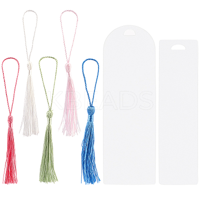 20Pcs Transparent Blank Acrylic Bookmarks Kits DIY-CP0012-45-1