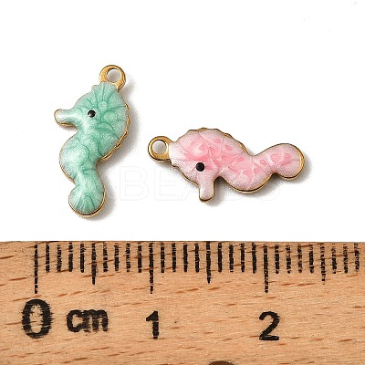 304 Stainless Steel Enamel Charms STAS-P405-01J-G-1