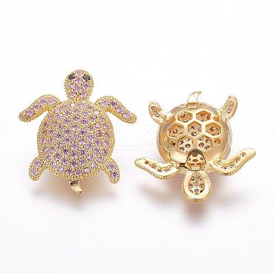 Brass Micro Pave Cubic Zirconia Beads ZIRC-F054-14G-02-1