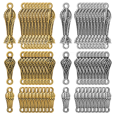 60Pcs 6 Styles Tibetan Style Zinc Alloy Connector Charms FIND-FH0009-83-1