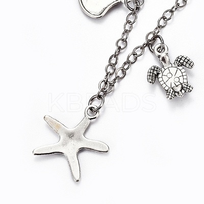 Brass Charm Anklets AJEW-AN00264-1