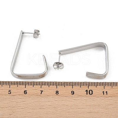 304 Stainless Steel Trapezoid Stud Earrings EJEW-P324-13P-1