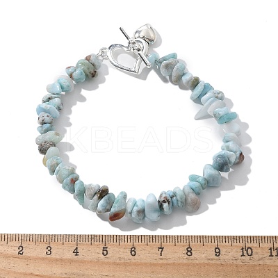 Natural Larimar Beaded Bracelets BJEW-JB02681-01-1