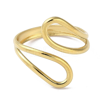 304 Stainless Steel Open Cuff Ring RJEW-H215-03G-1