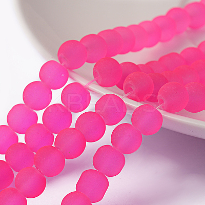 Baking Paint Transparent Glass Bead Strands X-GLAA-S031-6mm-35-1