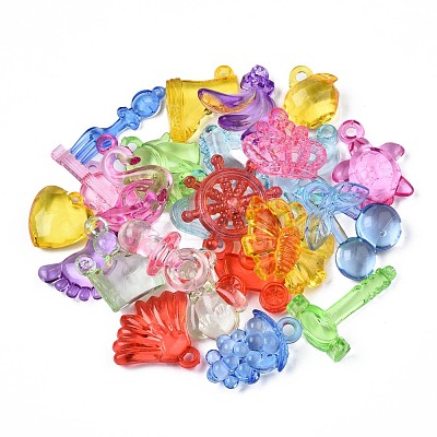 Transparent Acrylic Pendants TACR-N014-001-1