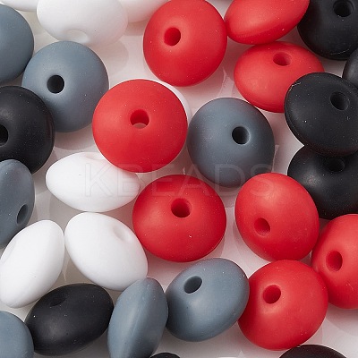 20Pcs 4 Colors Food Grade Eco-Friendly Silicone Focal Beads SIL-YW0001-12B-1